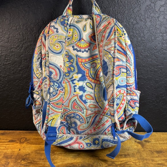 Vera Bradley Backpack Colorful Paisley Print Blue Straps - Picture 2 of 2